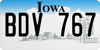 IA license plate BDV767