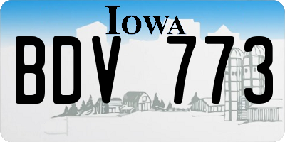 IA license plate BDV773