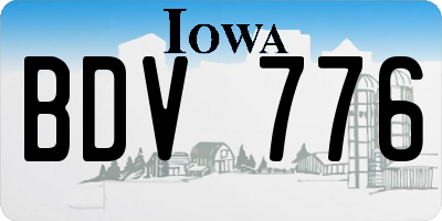 IA license plate BDV776