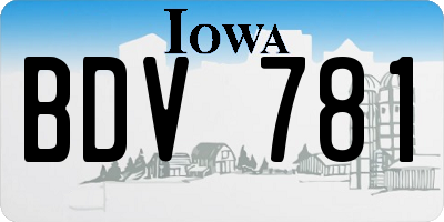 IA license plate BDV781