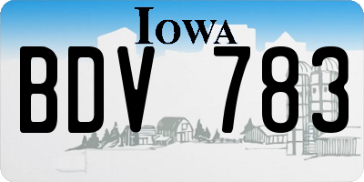 IA license plate BDV783