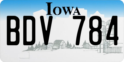 IA license plate BDV784