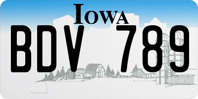 IA license plate BDV789