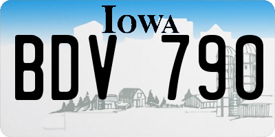 IA license plate BDV790