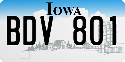 IA license plate BDV801