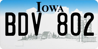 IA license plate BDV802