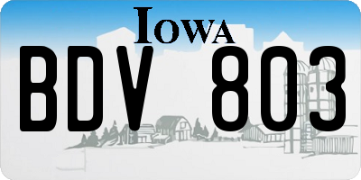 IA license plate BDV803