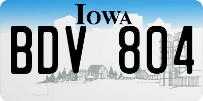 IA license plate BDV804