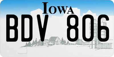 IA license plate BDV806