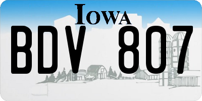 IA license plate BDV807