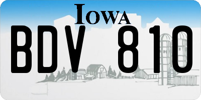 IA license plate BDV810