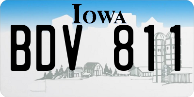 IA license plate BDV811