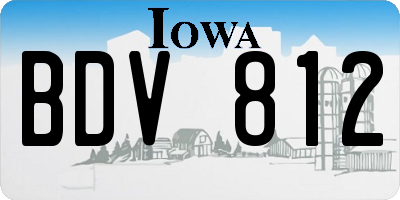 IA license plate BDV812