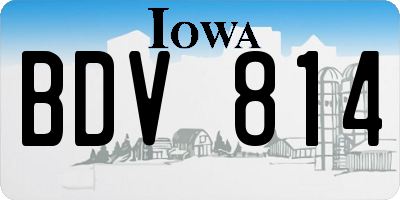 IA license plate BDV814