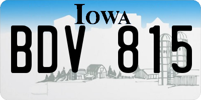IA license plate BDV815