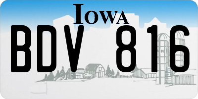IA license plate BDV816