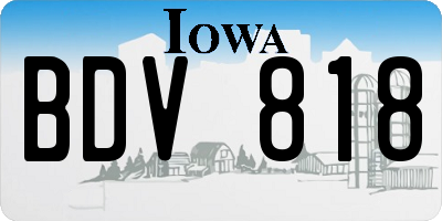 IA license plate BDV818