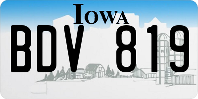 IA license plate BDV819