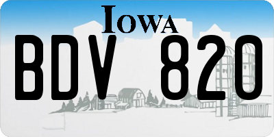 IA license plate BDV820