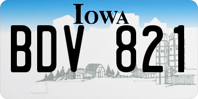 IA license plate BDV821
