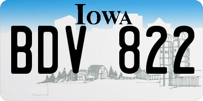IA license plate BDV822