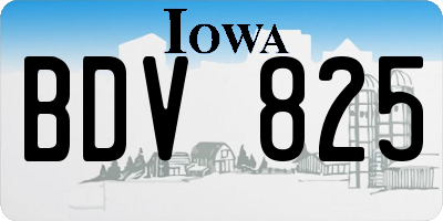 IA license plate BDV825