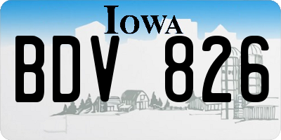 IA license plate BDV826