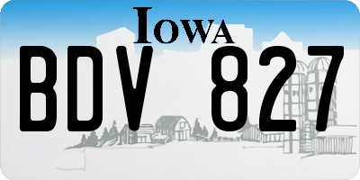 IA license plate BDV827