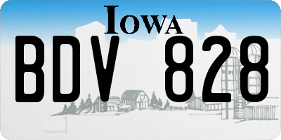 IA license plate BDV828