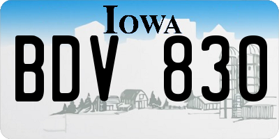 IA license plate BDV830