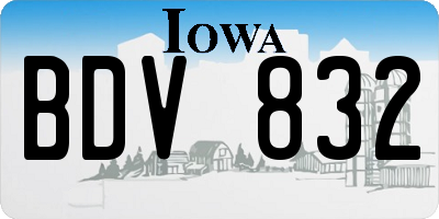 IA license plate BDV832