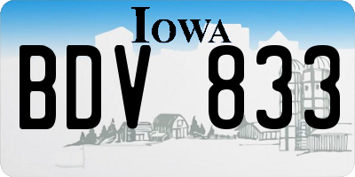 IA license plate BDV833
