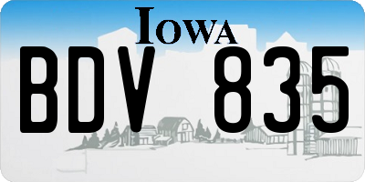 IA license plate BDV835