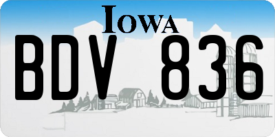 IA license plate BDV836