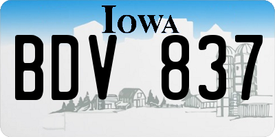 IA license plate BDV837