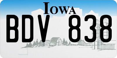 IA license plate BDV838