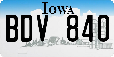 IA license plate BDV840