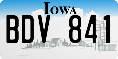 IA license plate BDV841