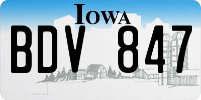 IA license plate BDV847