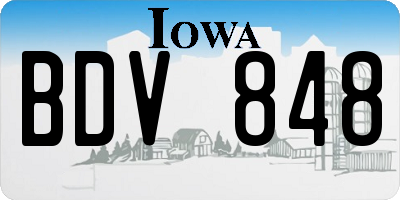IA license plate BDV848