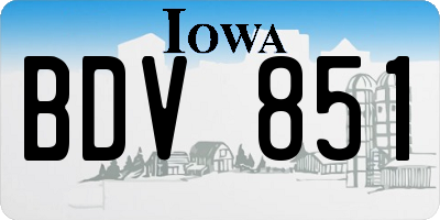 IA license plate BDV851