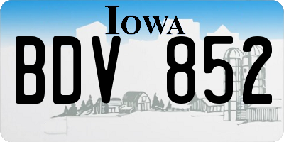 IA license plate BDV852