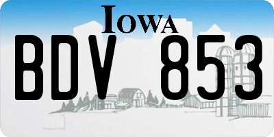 IA license plate BDV853