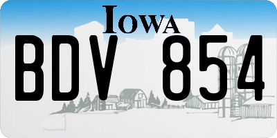 IA license plate BDV854