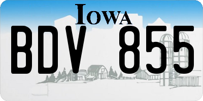 IA license plate BDV855