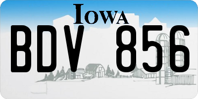 IA license plate BDV856