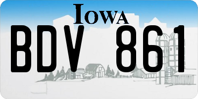 IA license plate BDV861