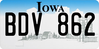 IA license plate BDV862