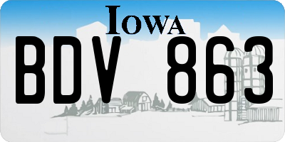 IA license plate BDV863