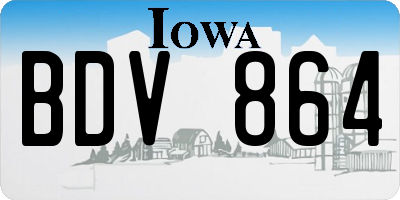 IA license plate BDV864